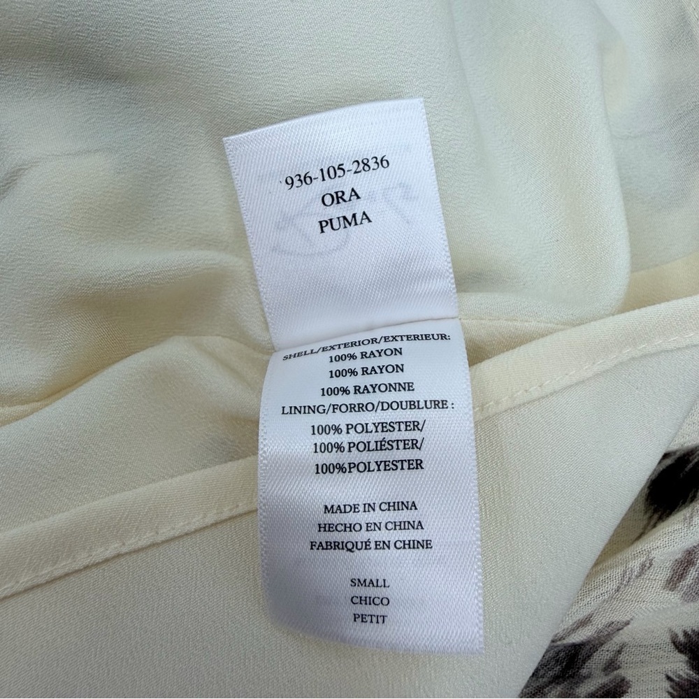 Rails Size Small Ora Puma Chiffon Ivory Beige Brown Animal Print Mini Dress - Picture 15 of 15